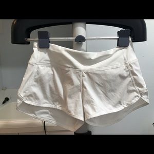 White Lululemon Speed Shorts Size 4 - BARELY WORN!